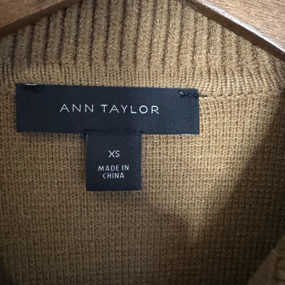 Ann Taylor Knit-Sleeve Faux Suede Moto Jacket – XS – Camel Tan - Picture 6 of 11